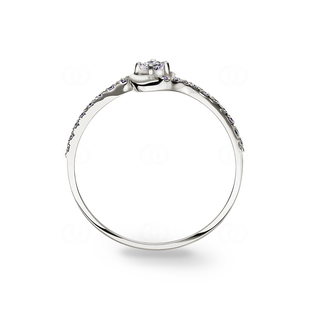 0.16 Karat Verlobungsring 750/18 K Weissgold