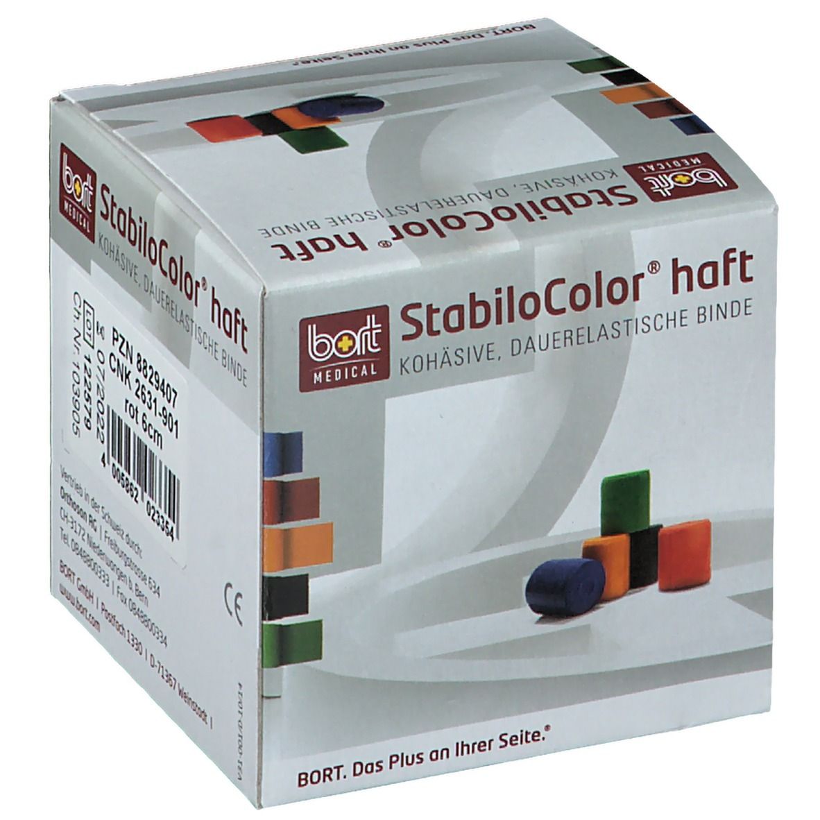 BORT StabiloColor® haft Binde 6 cm rot
