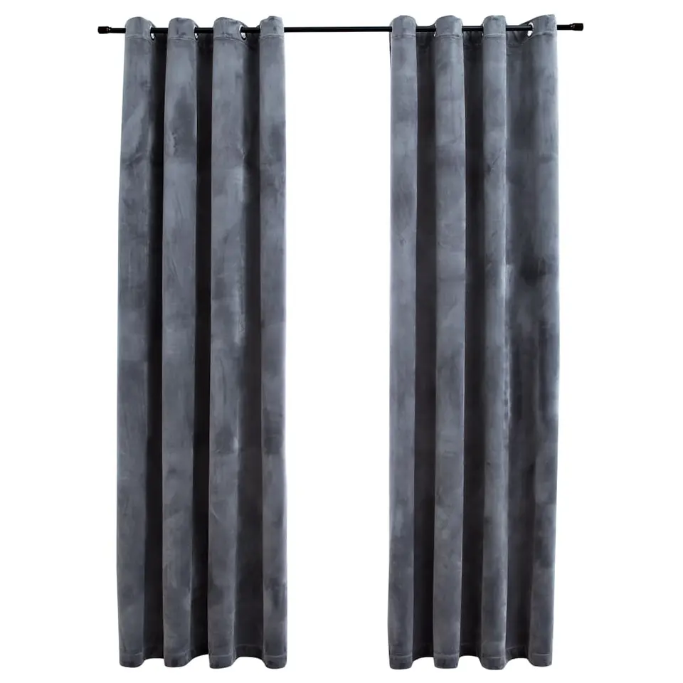 vidaXL - Gordijn - Antraciet - Fluweel - 140 x 245 cm - 2 stuks