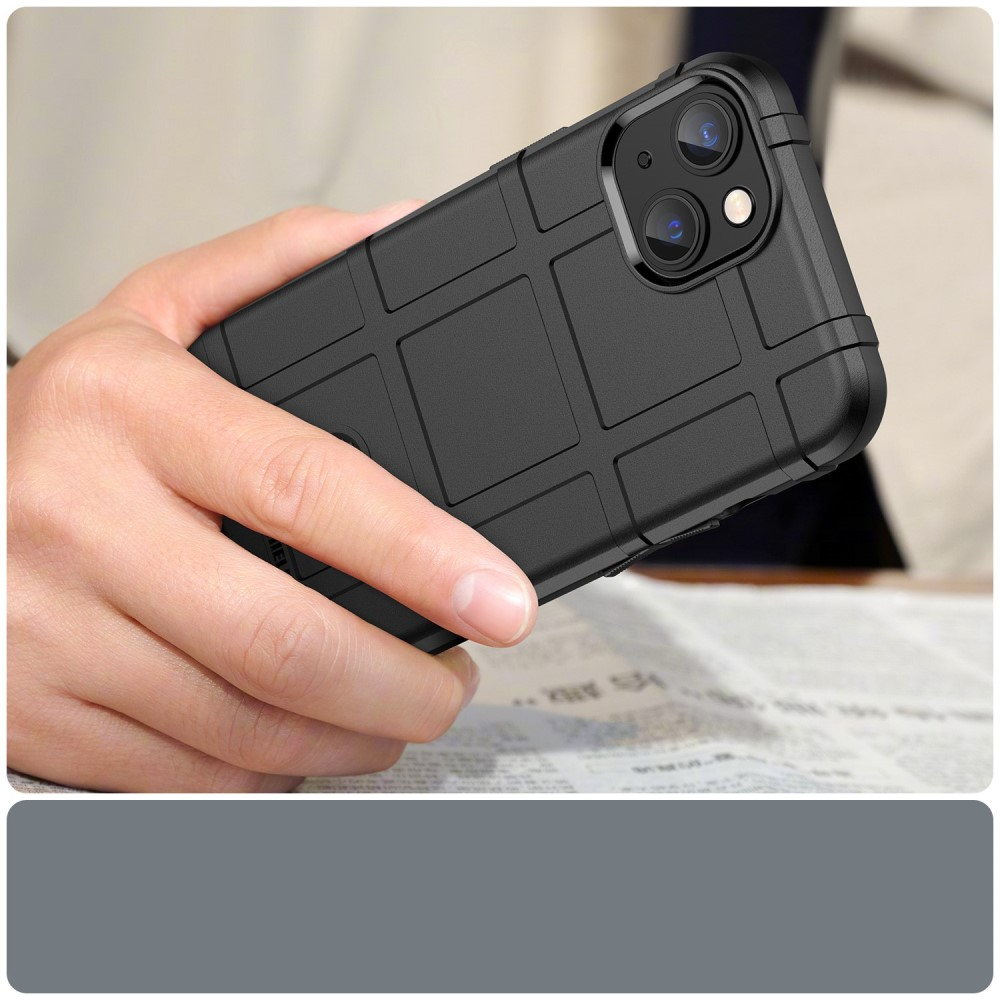 iPhone 14 Outdoor Gummi Schutzhülle Anti-Shock - Schwarz