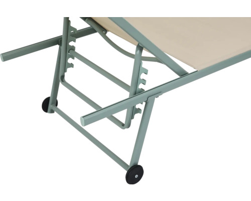 Travis ligstoel 55 x 185 x 97 cm staal groen beige