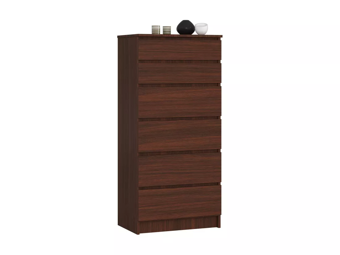 Commode AKORD K60 Wengé 60 cm 6 tiroirs façade Wengé 60x40x130 cm
