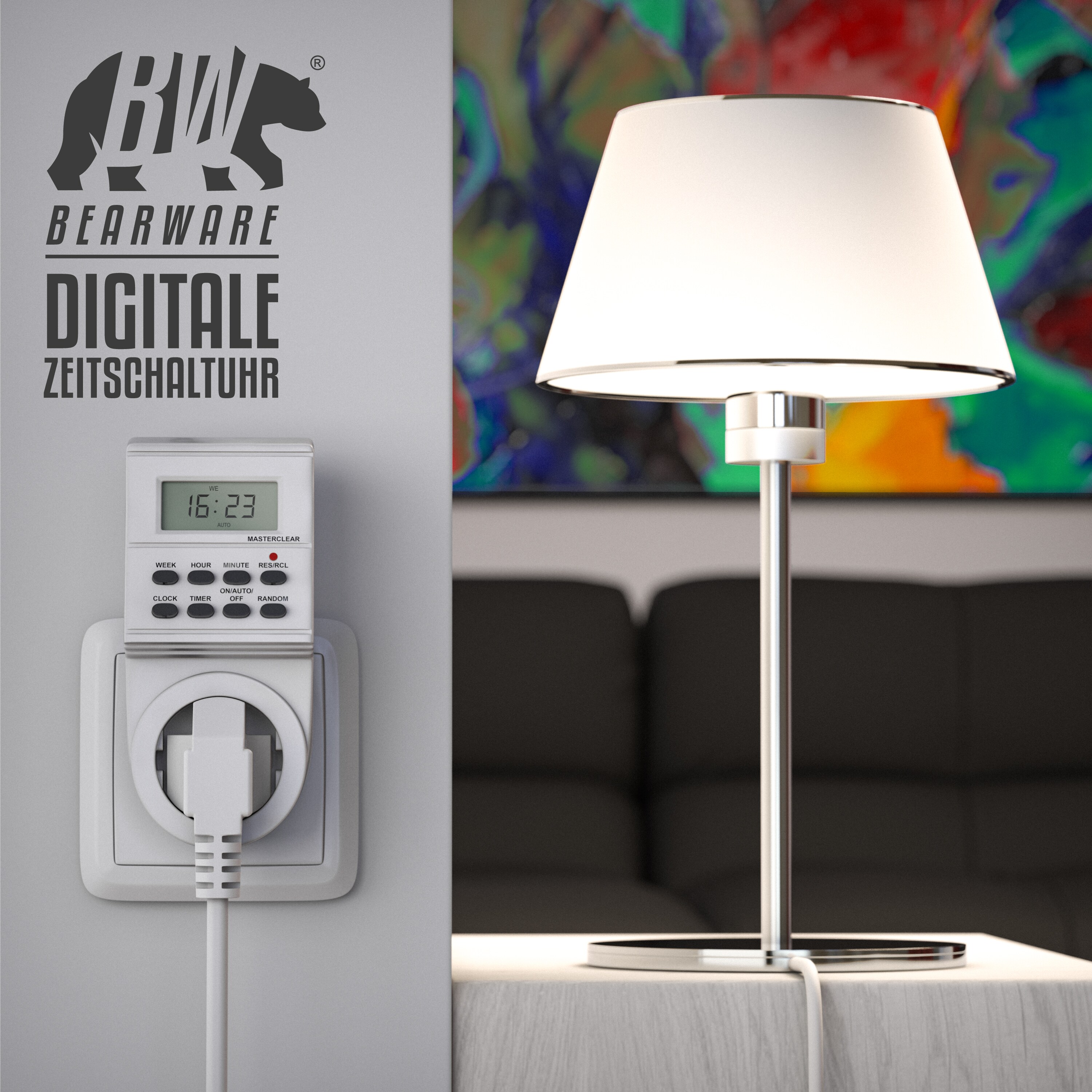 BEARWARE 2x Zeitschaltuhr mit 1,5 LCD-Display 8 konfigurierbare Schaltprogramme