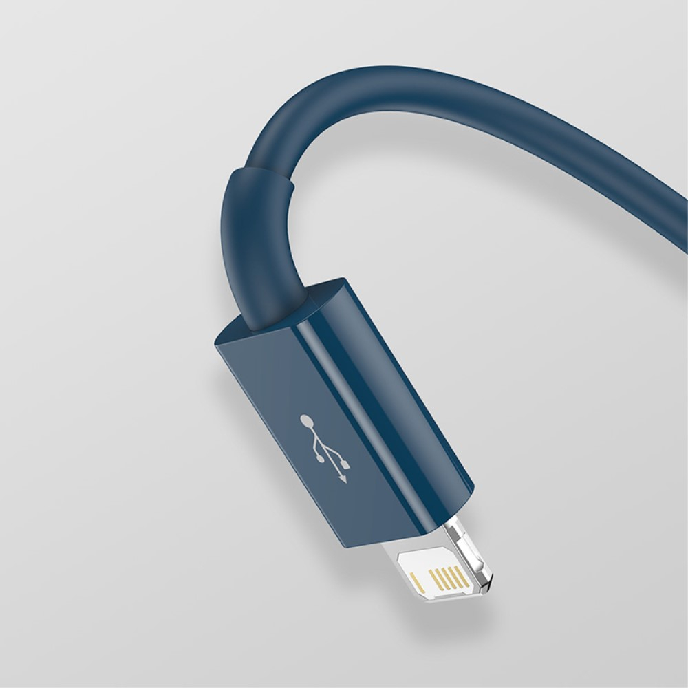 (1.5m) 3.5A 3in1 USB A auf USB C / Lightning / Micro USB Ladekabel Datenkabel - Blau
