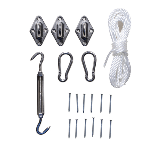 Acessórios para toldo Outsunny: conjunto de ganchos fixos para corda de toldo/vela