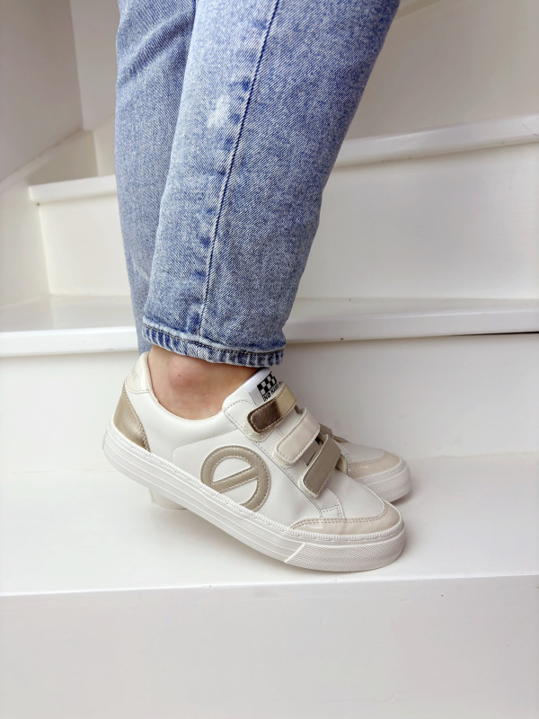 No Name - Sneakers STRIKE STRAPS Dove/ Light Gold