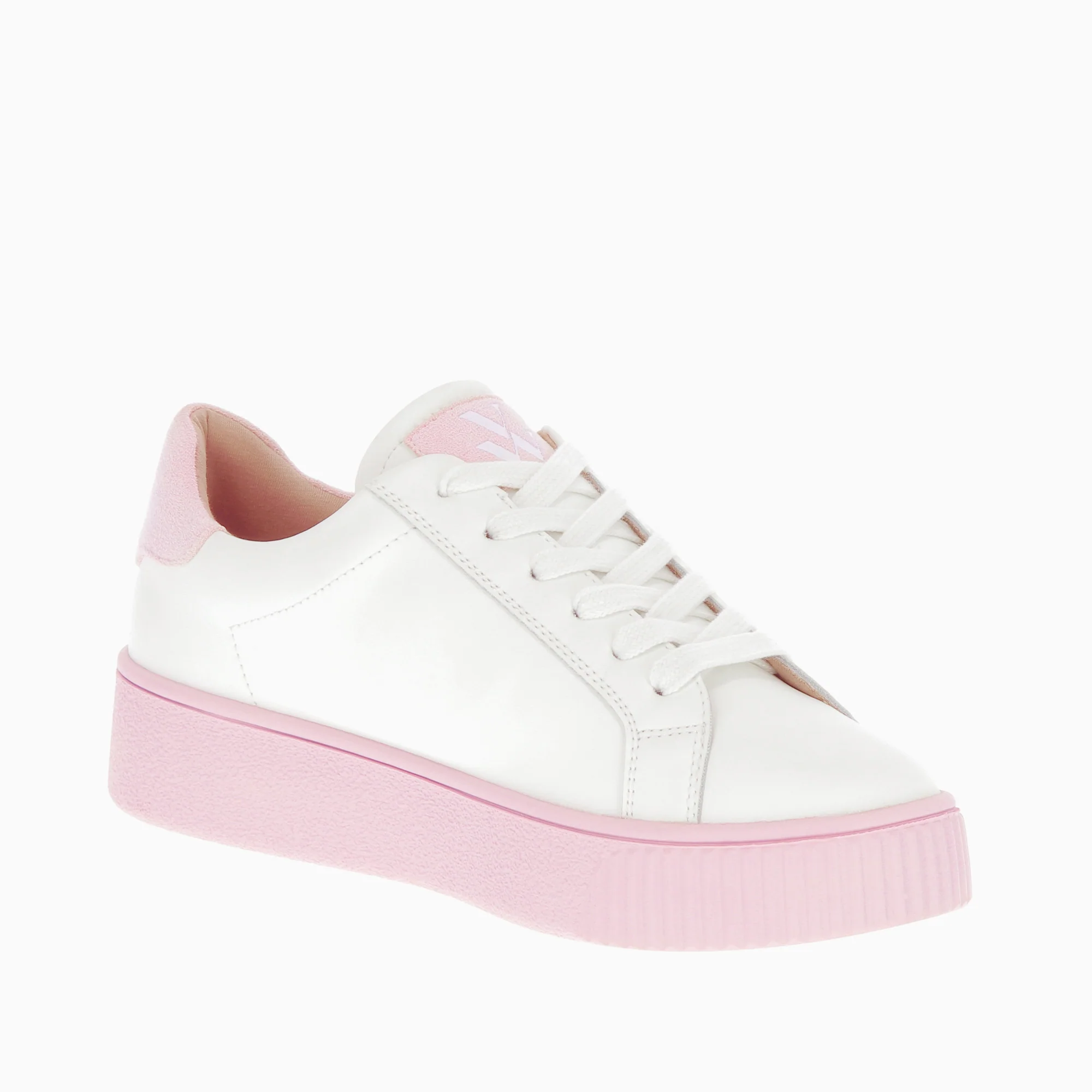 Sneakers-Baskets éclair Melany blanches à semelle rose