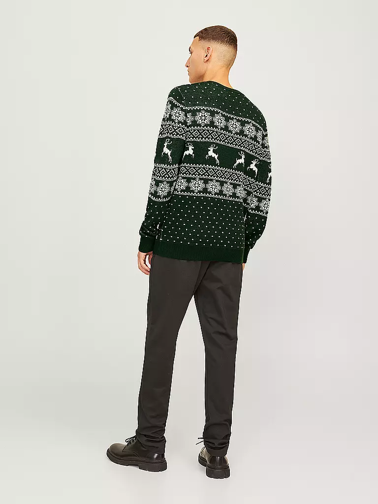 JACK & JONES Pullover JJXMAS GABRIEL dunkelgrün