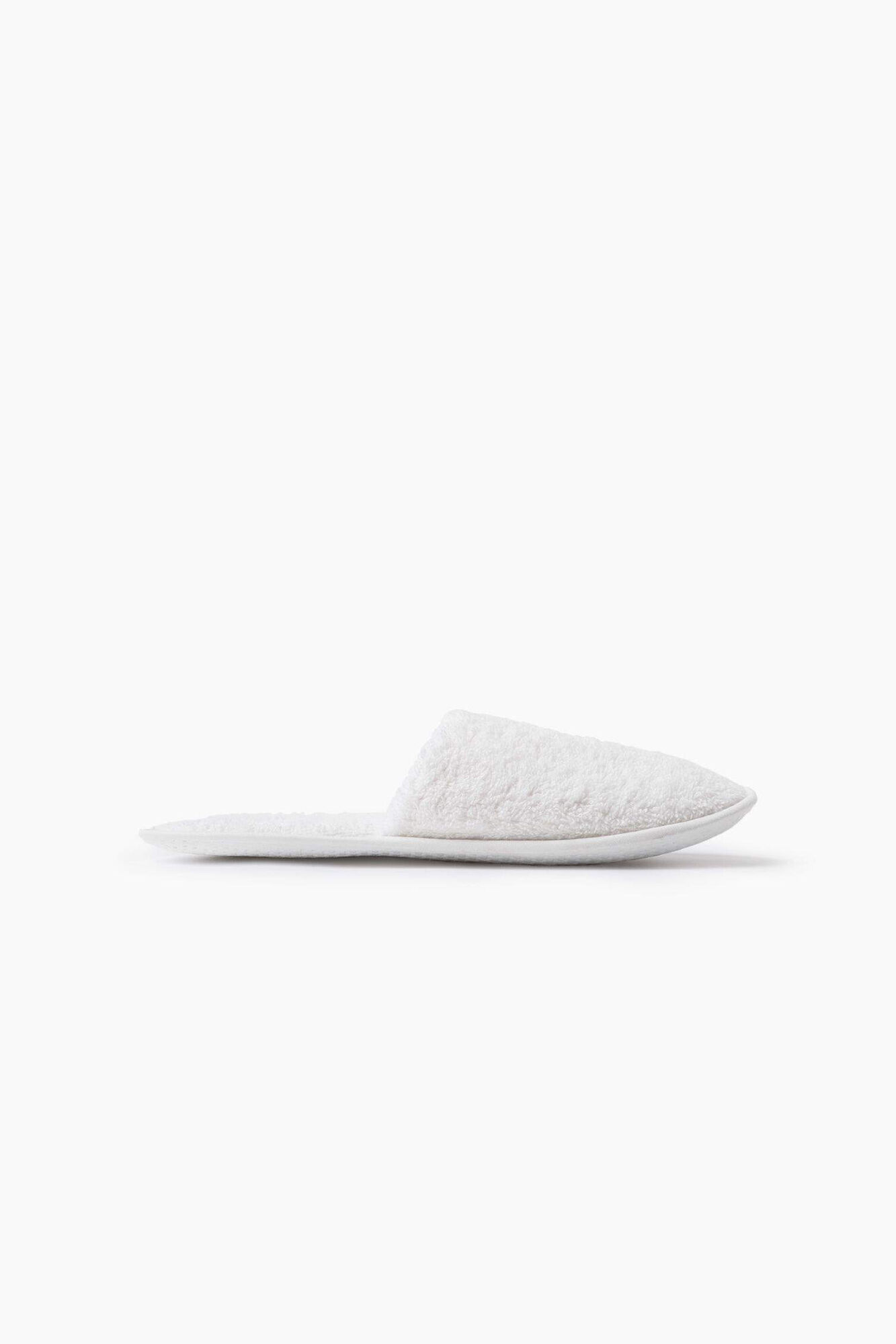 Pantufas de algodão atoalhado - brancas