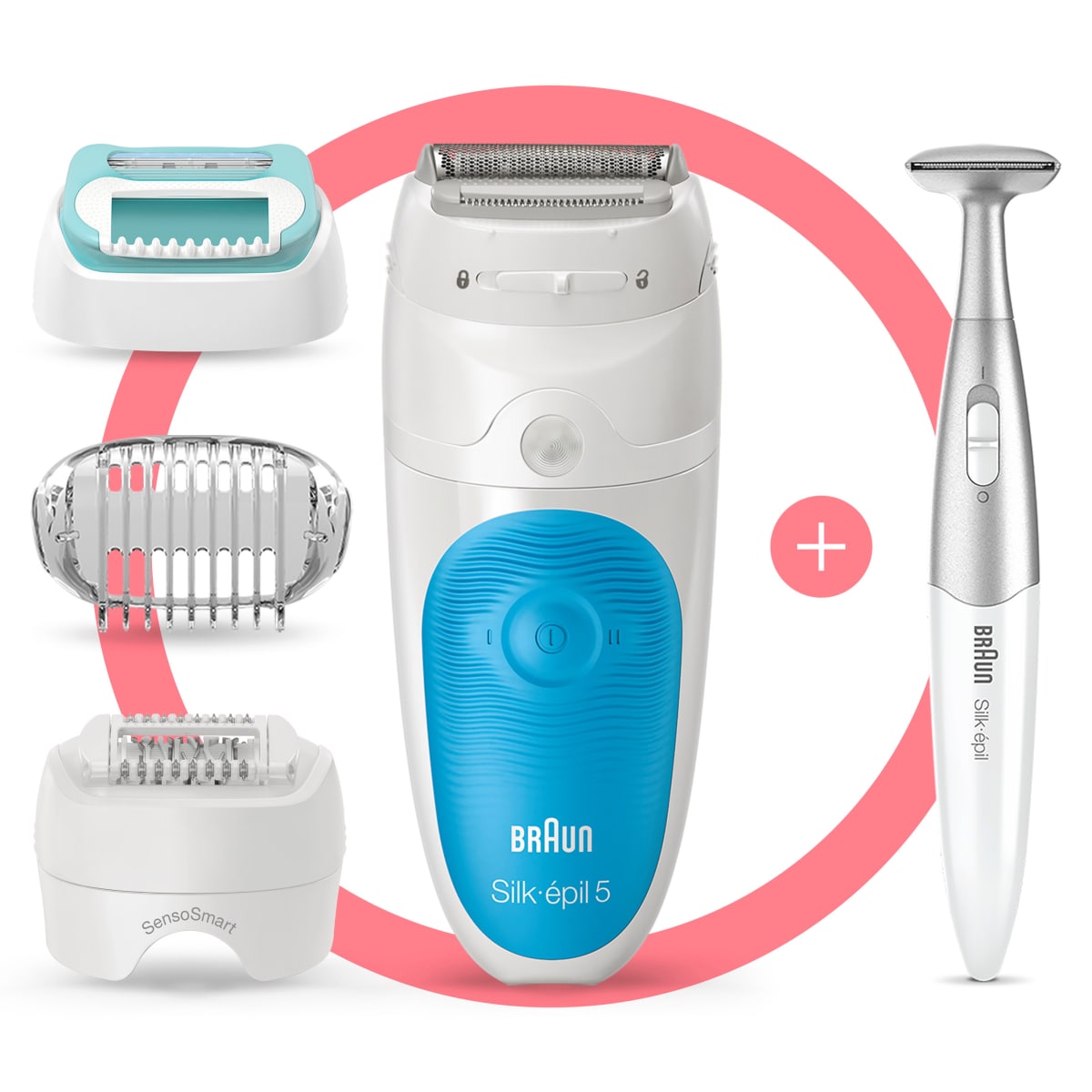 Braun Silk-épil 5 5-810 Epilierer für Frauen für eine sanfte Haarentfernung, weiß/türkis