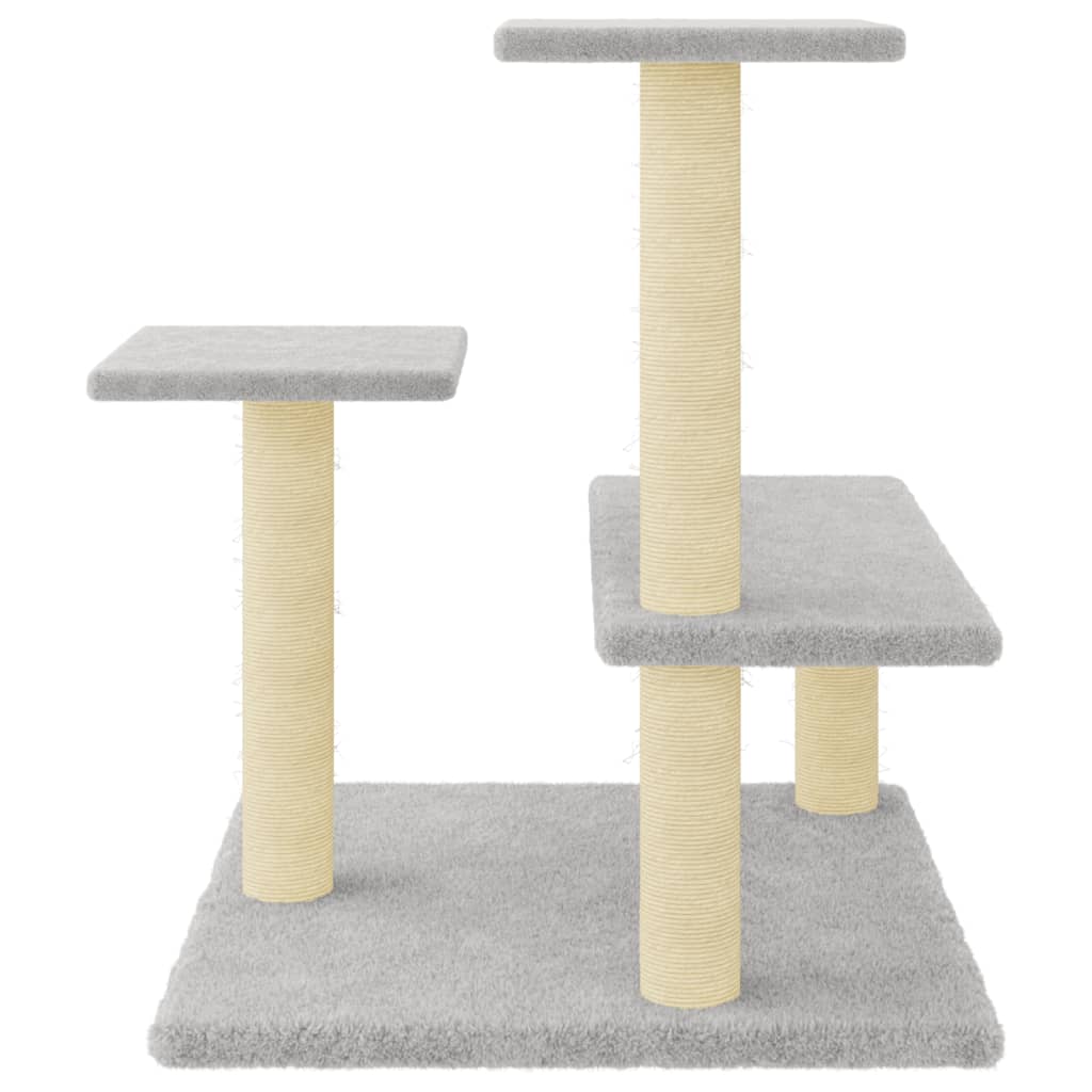 Arranhador para gatos vidaXL com postes de sisal cinza claro, 61 cm