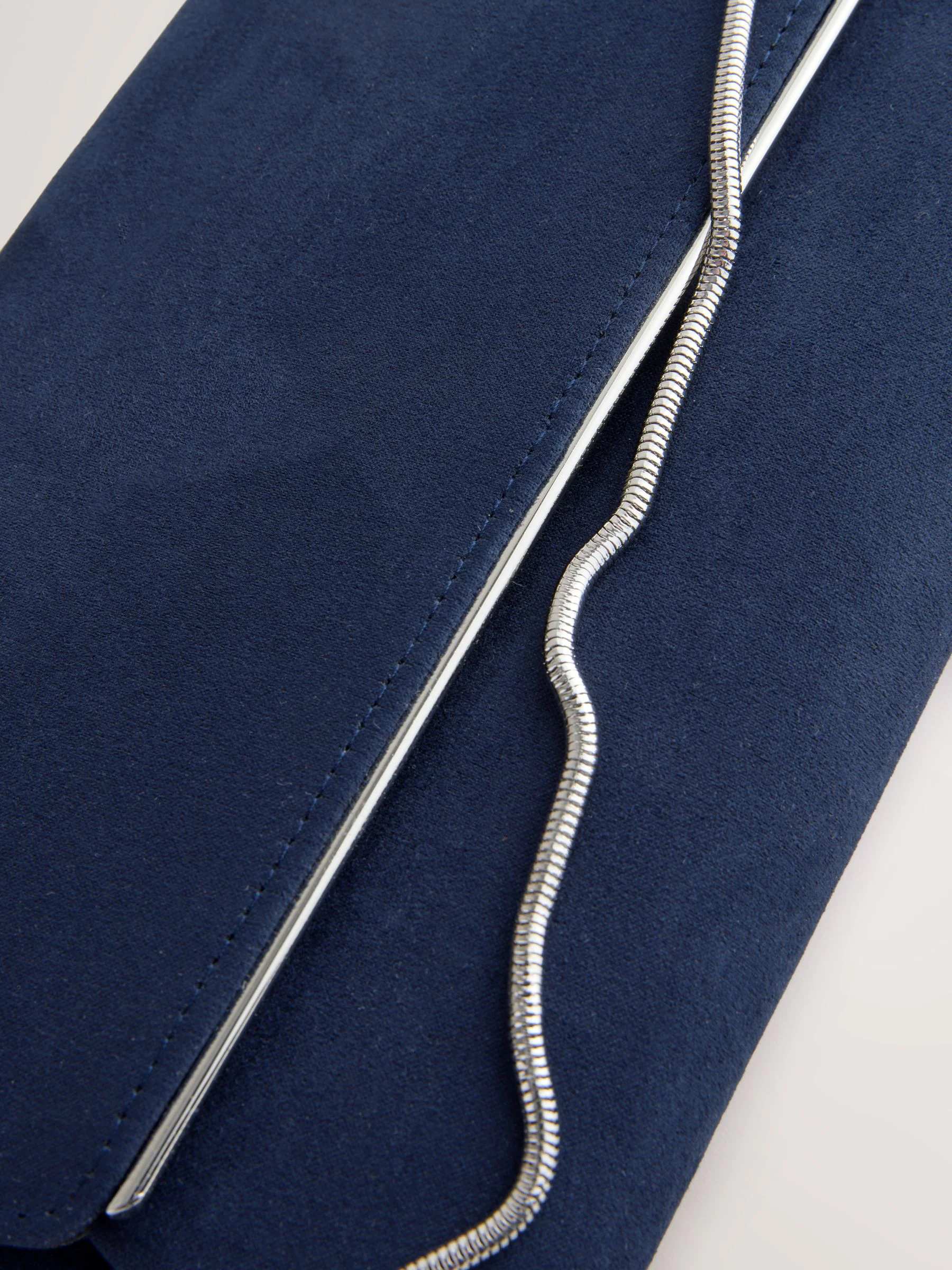 Marineblauw - Clutch met afneembare ketting