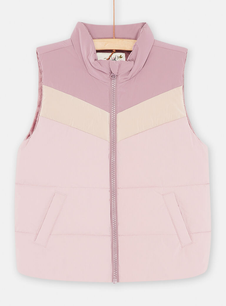 Doudoune mauve et lilas sans manches