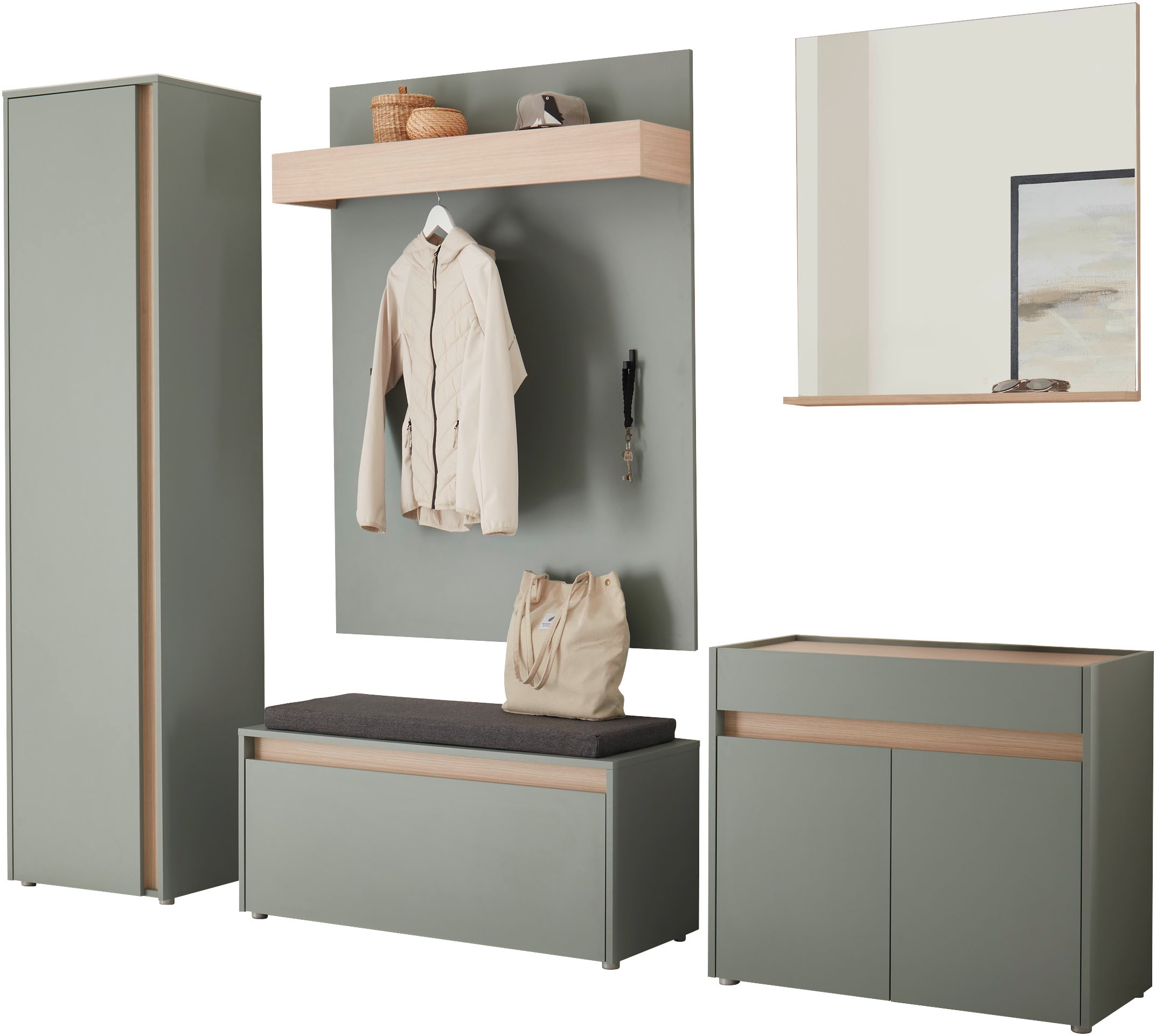 INOSIGN Garderoben-Set »GIRON/CiTY, moderne Garderobe, Komplettset mit viel Stauraum« Komplett-Set, 5 Stk. tlg.