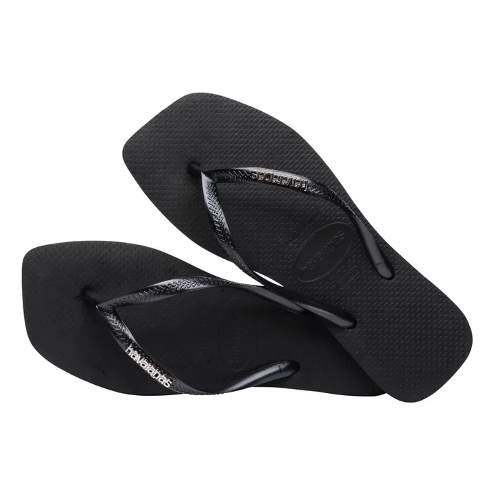 Havaianas Tongs Square Logo Metallic | Noir
