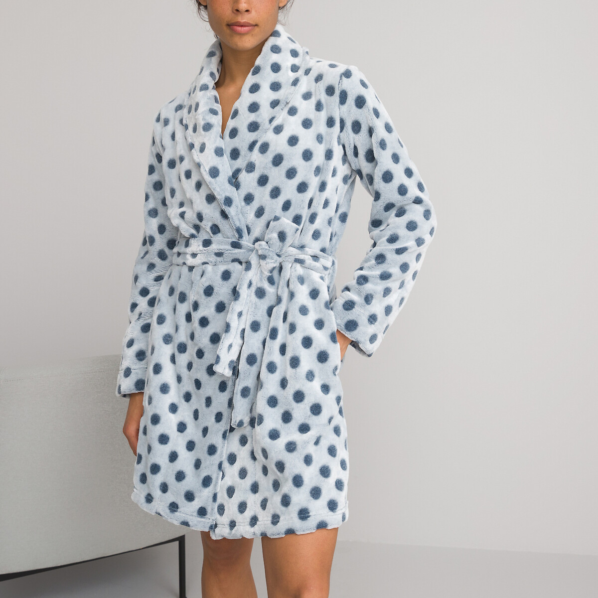 COLEÇÕES LA REDOUTE<br>Robe de vestir em malha de lã texturizada com bolinhas