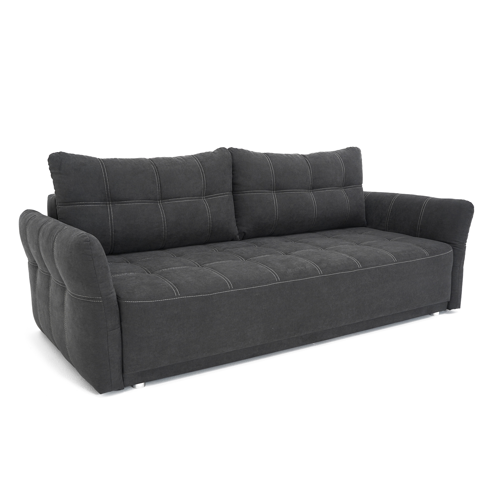 Schlafsofa - graubraun - regulierbare Armlehnen