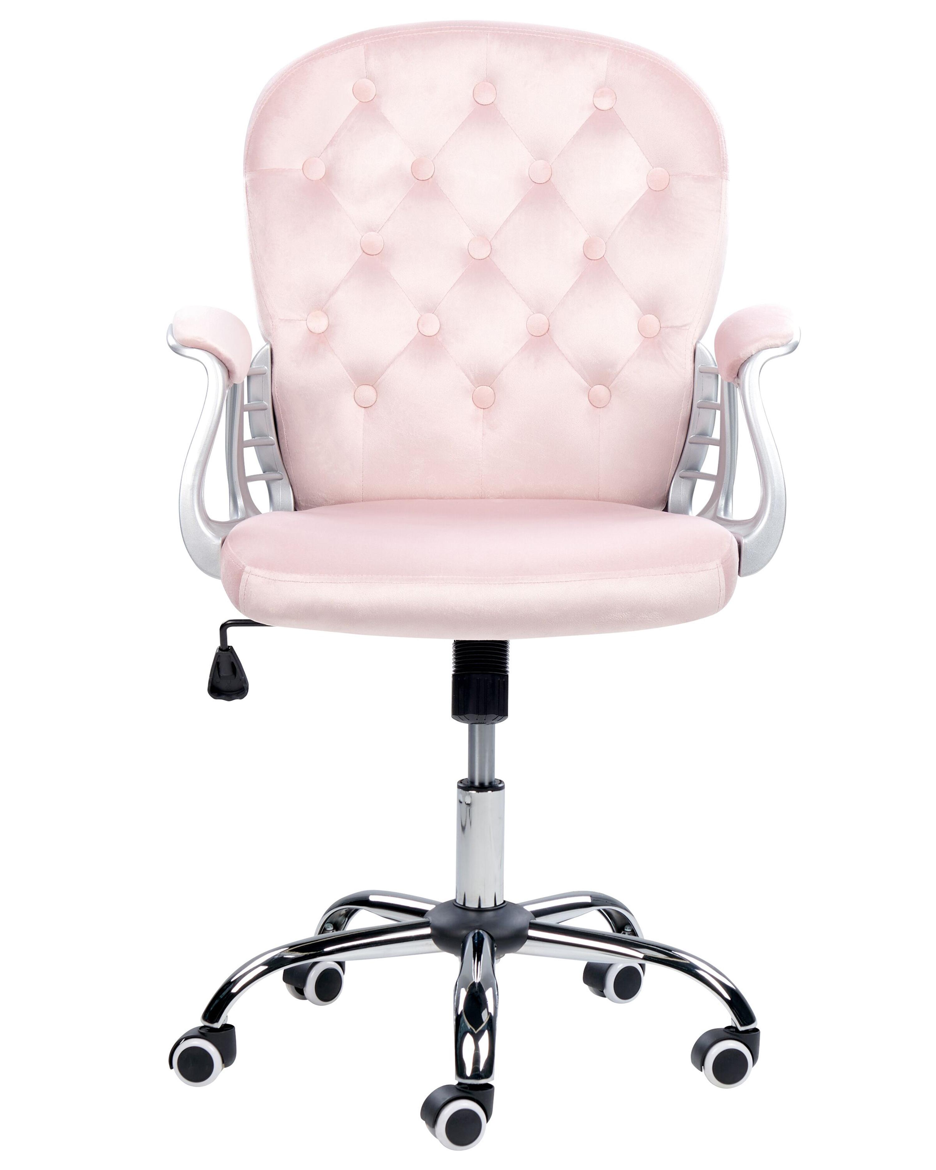 Bureaustoel PRINCESS Fluweel Pastelroze