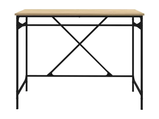 Bureau chêne sonoma 100x50x75 cm bois d'ingénierie et fer