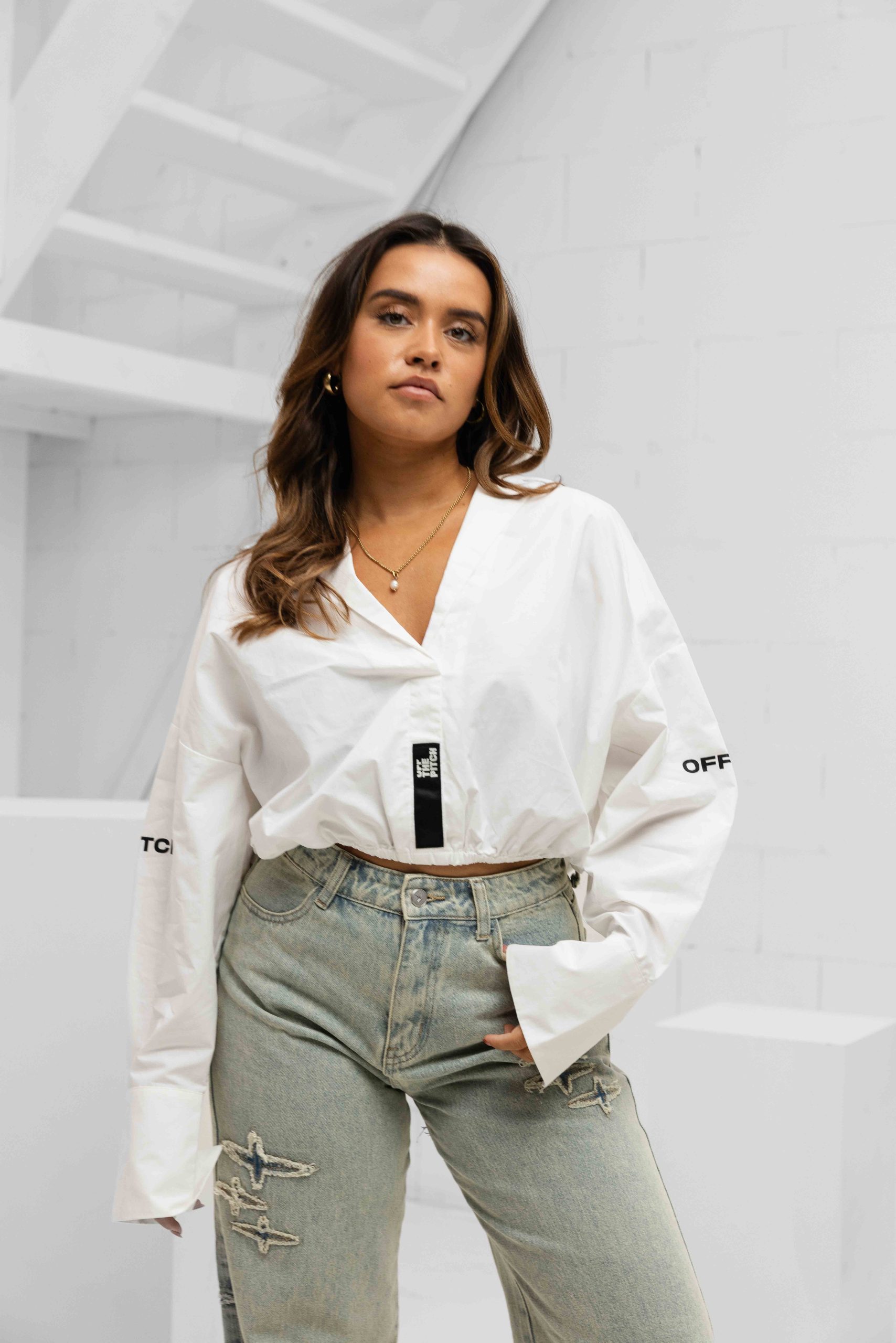 Off The Pitch Branded Kenzie Shirt Dames Wit
