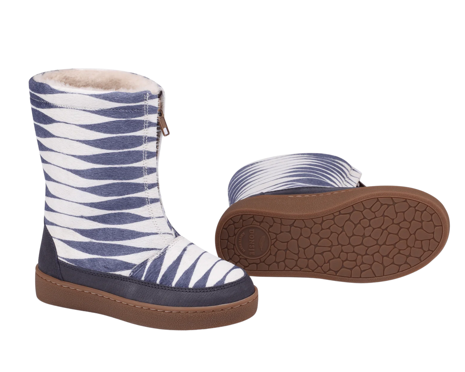 Ofili Boots | Blue Striped Cow Hair