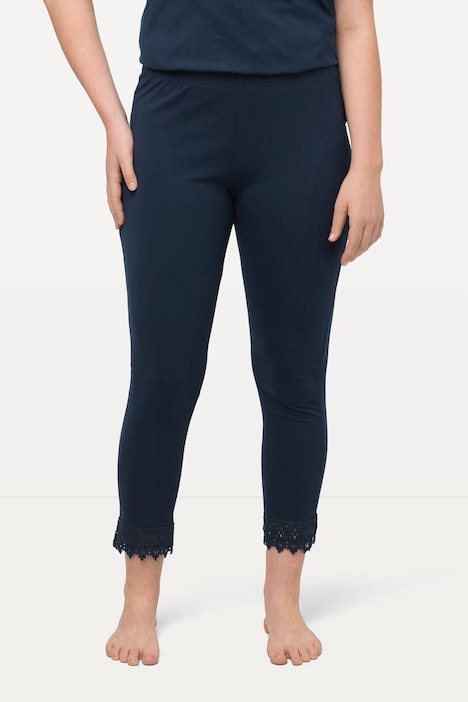 7/8-Leggings, Saumspitze, Biobaumwolle