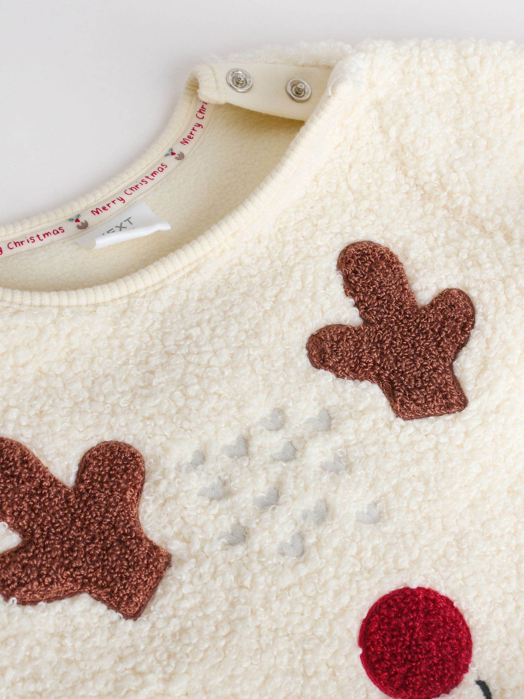 Naturel met rendier - Babyset van fleece top en legging (0mnd-2jr)