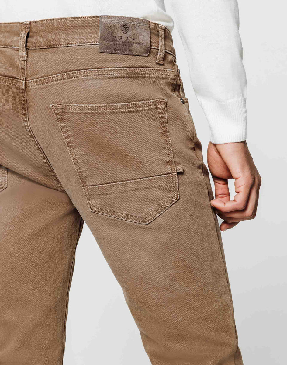 Jean slim beige foncé