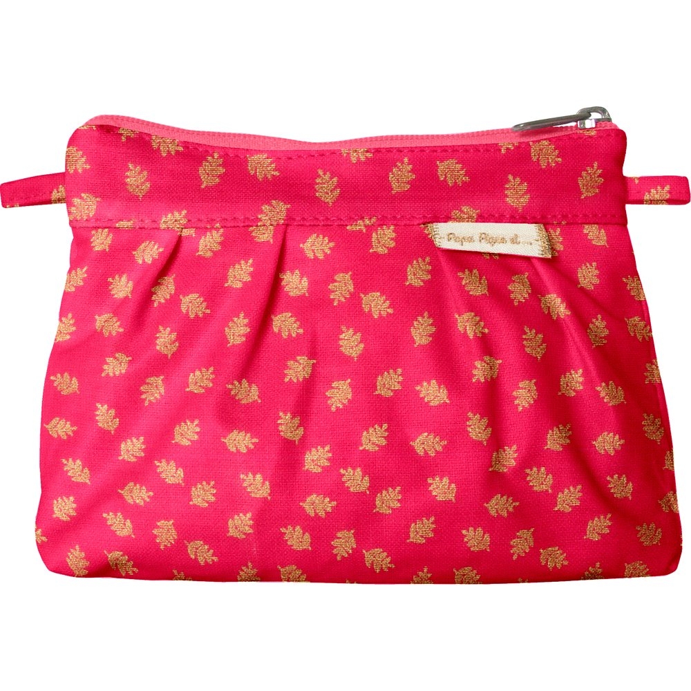 Mini Pochette Plissée Feuillage Or Rose