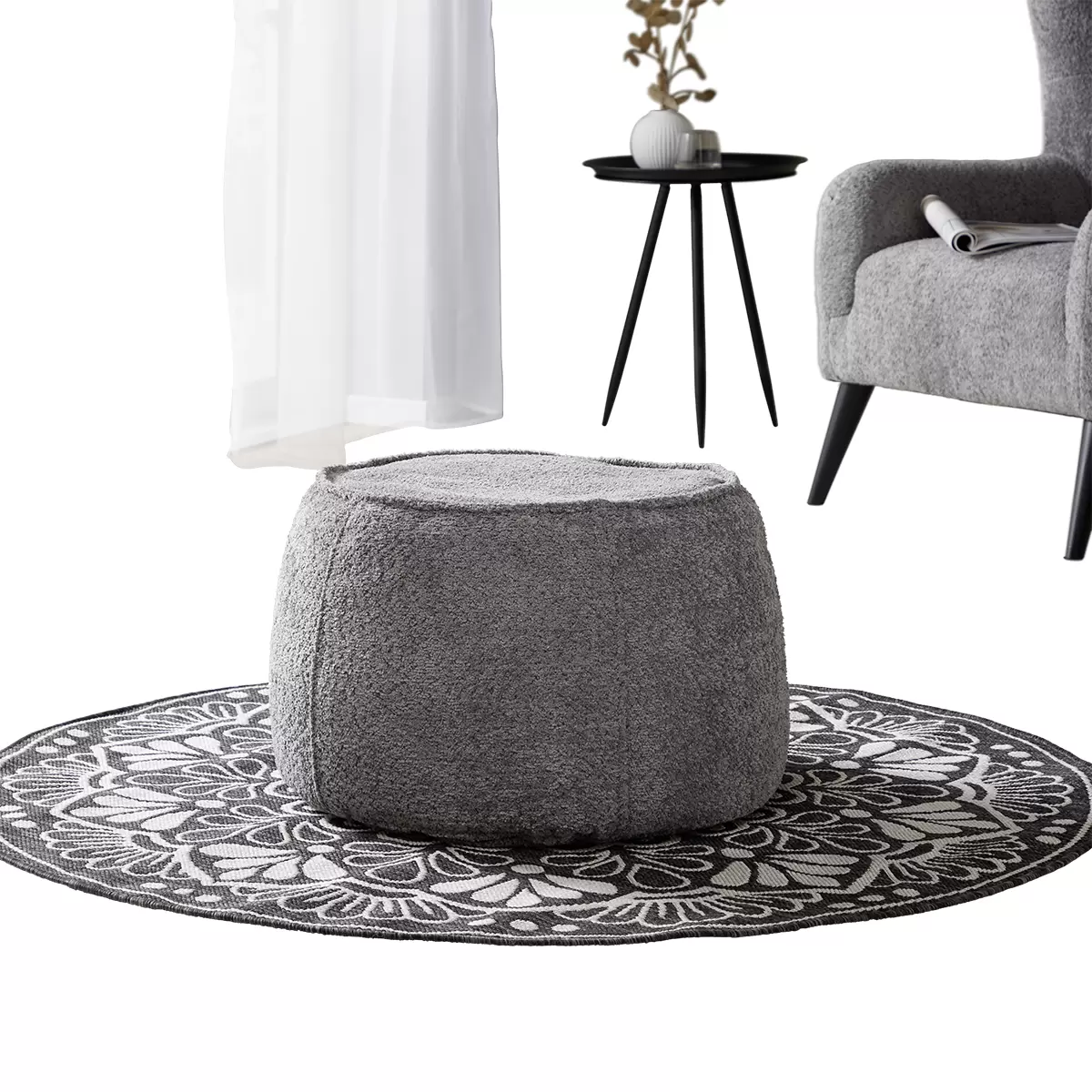 Pouf Lycylla Dunkelgrau