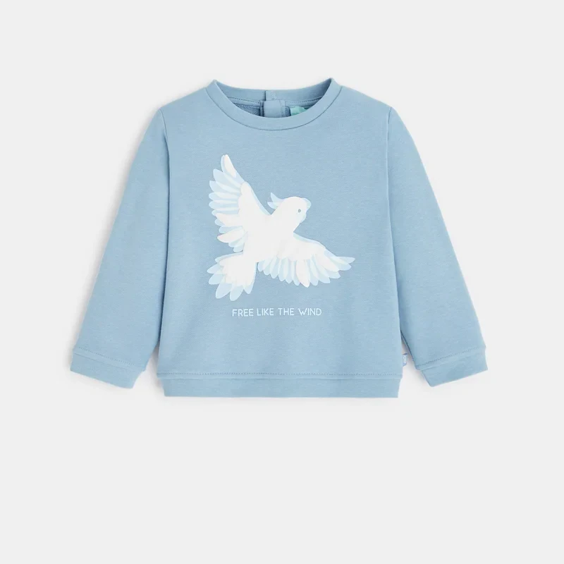 Sweat molleton bleu perroquet bébé fille Bleu