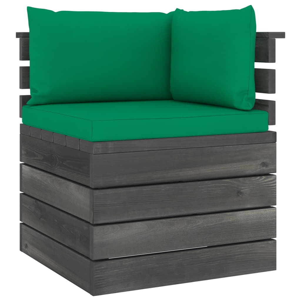 Salon de jardin palette meuble d'extérieur ensemble de mobilier 6 pièces avec coussins bois de pin massif