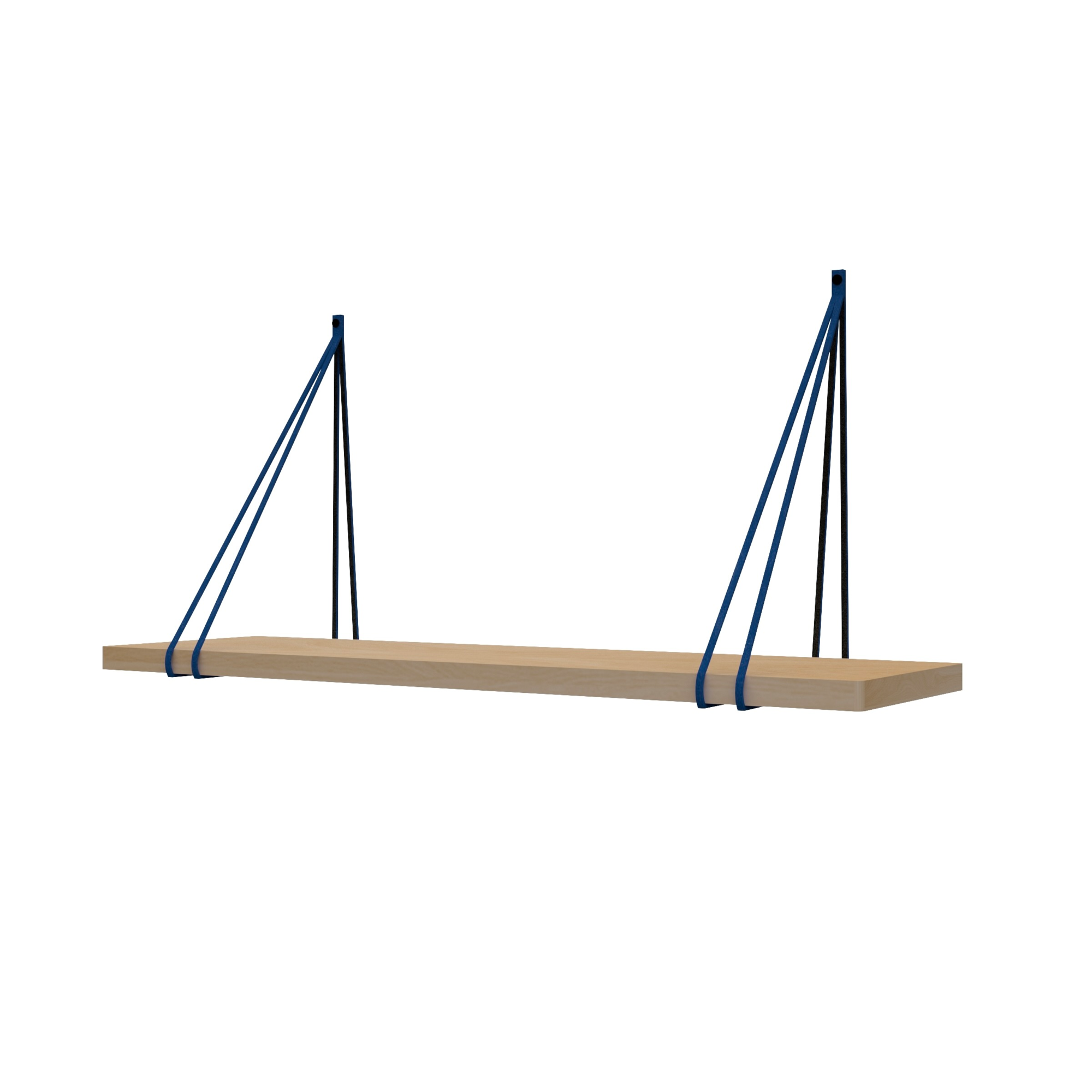 Leren split-plankdragers Blauw - 2 stuks