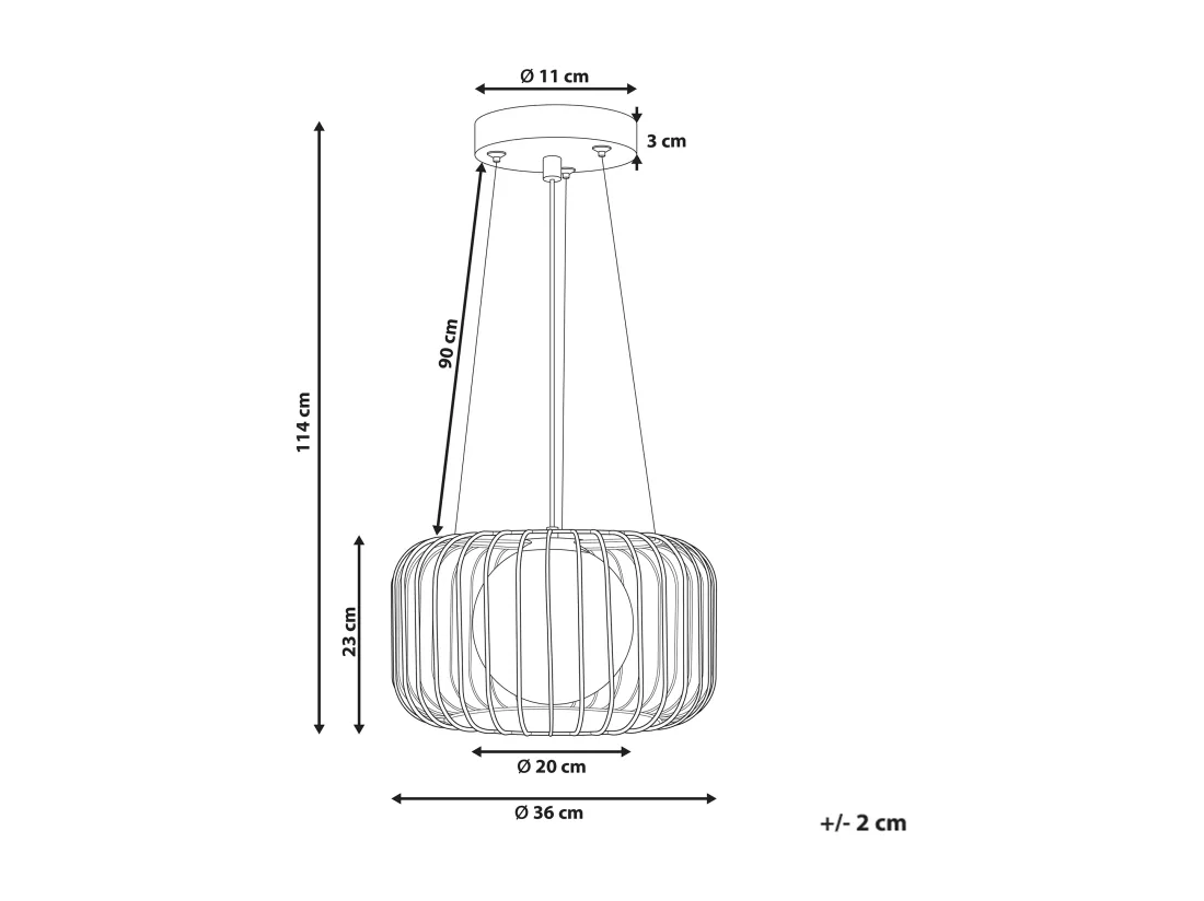 Lampe suspension BAIROA Métal Doré