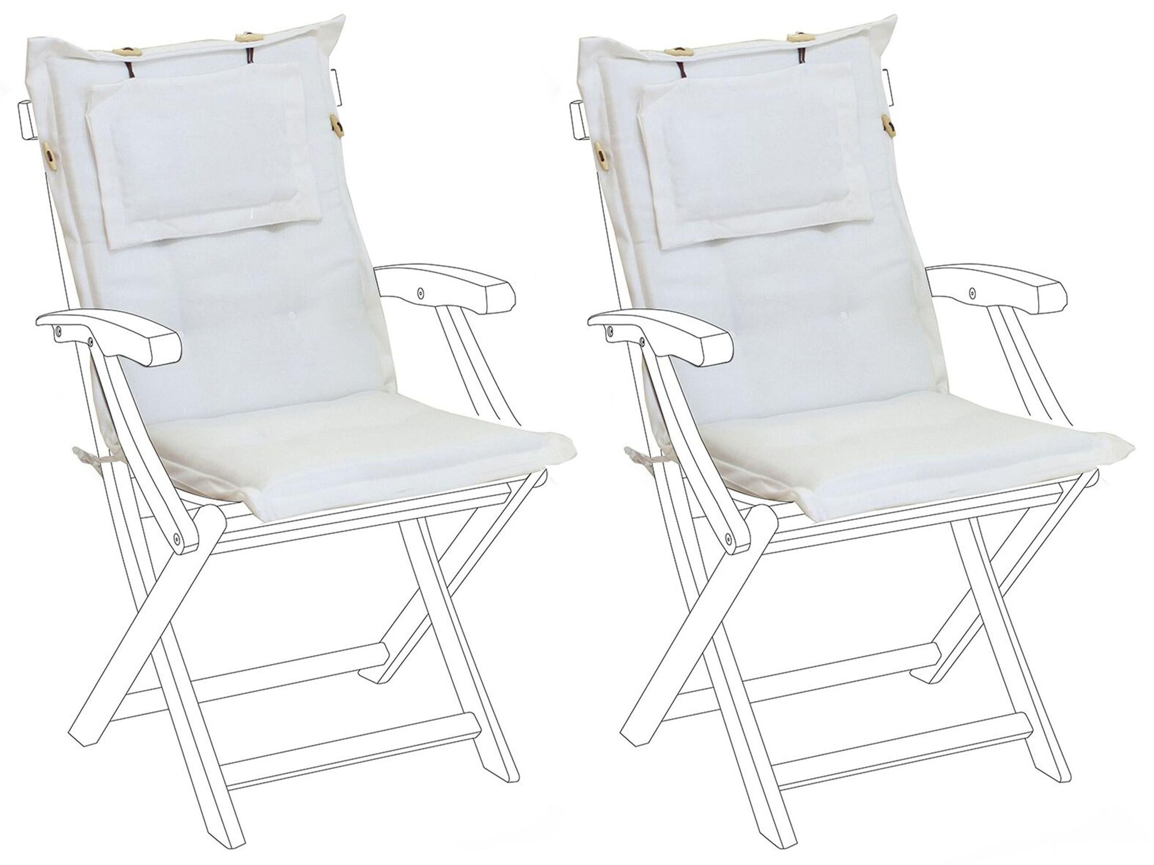 Set van 2 rug/zitkussens MAUI 40 x 54 cm Gebroken wit