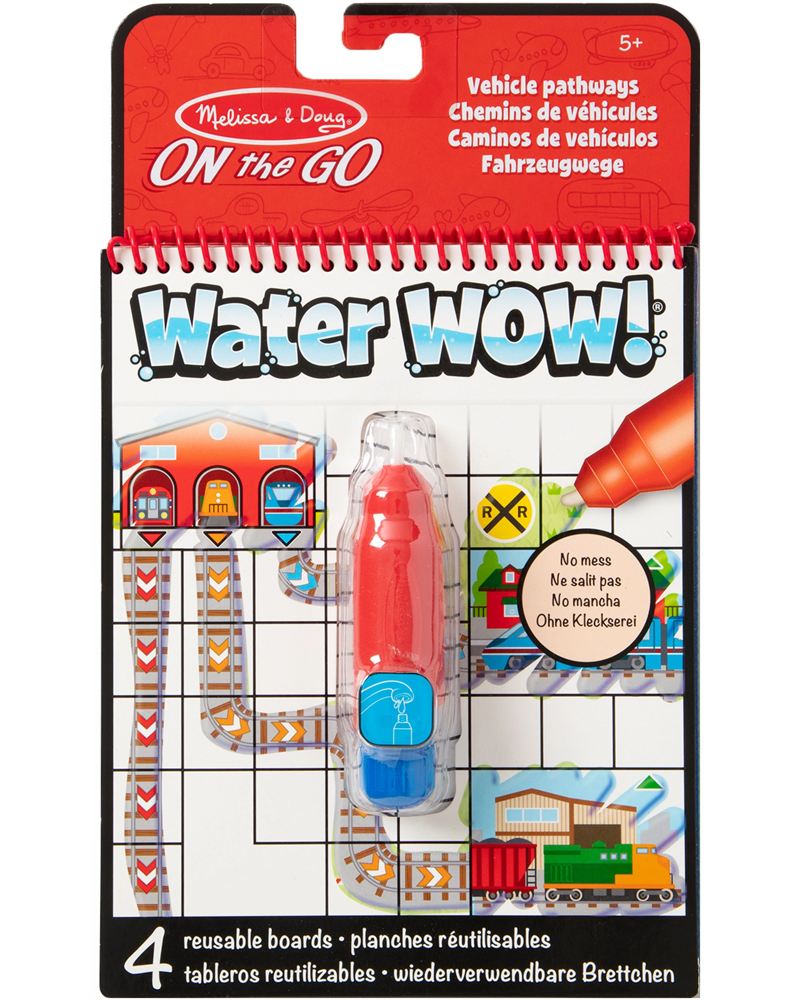 Malblock WATER WOW! - FAHRZEUG-PFADE mit Stift