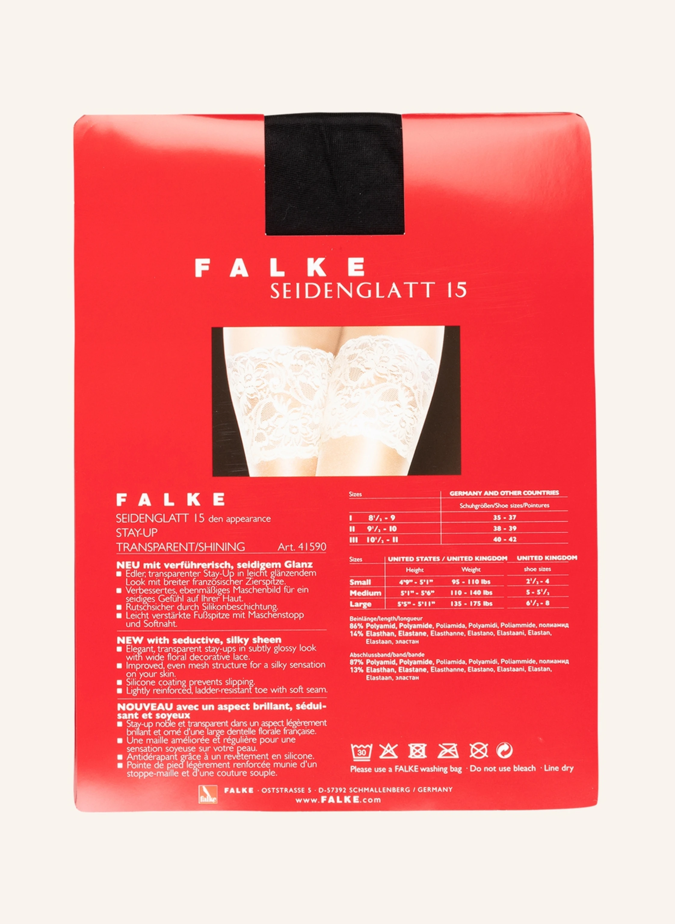 FALKE Halterlose Feinstrümpfe SEIDENGLATT