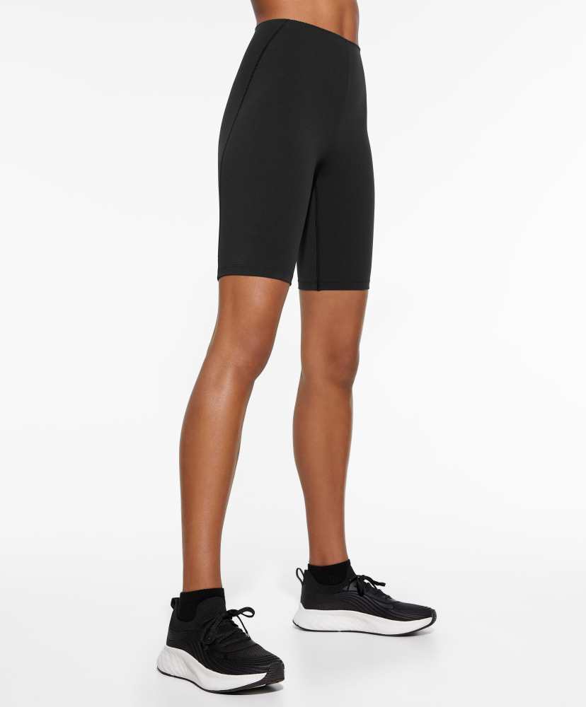 Calça legging de ciclismo com compressão para controle do core, 25 cm