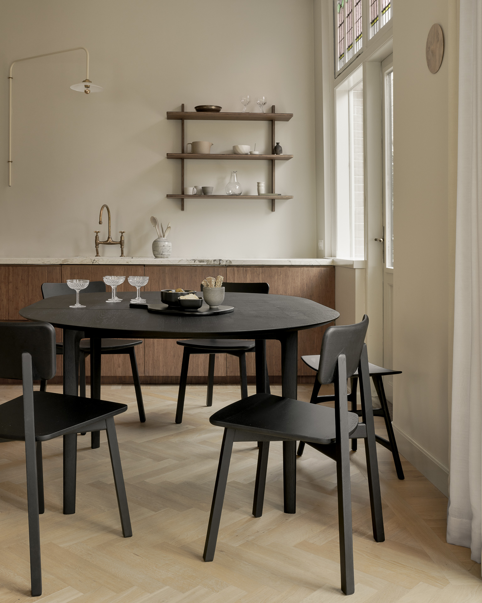 Tafel Bok - rond - uitschuifbaar 129/179 - eiken