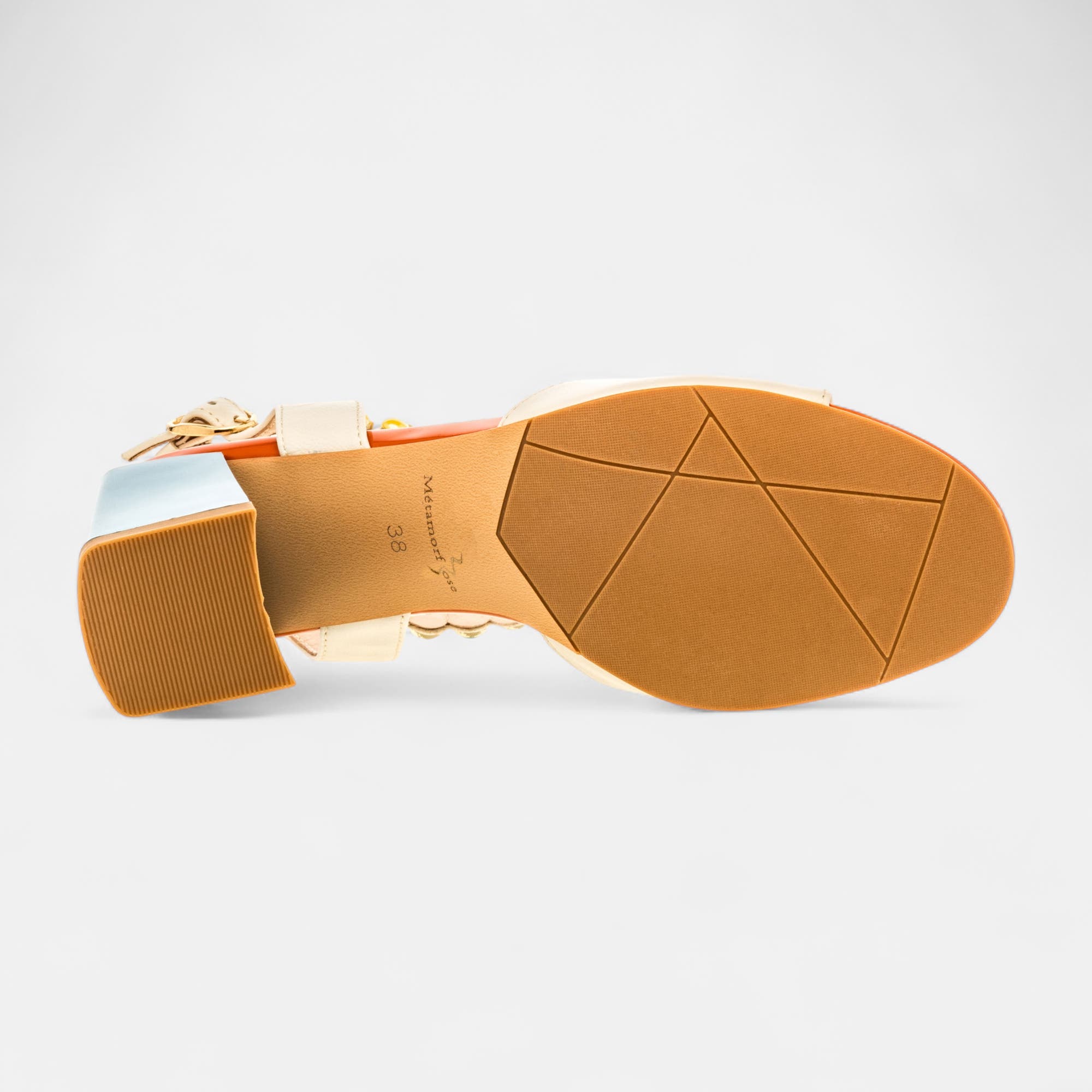Nu-pieds à talon Femme en cuir blanc
