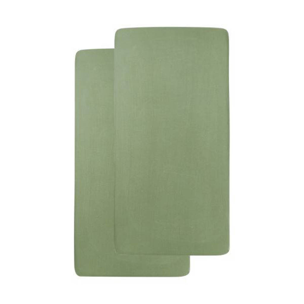 ledikant hoeslaken - set van 2 groen