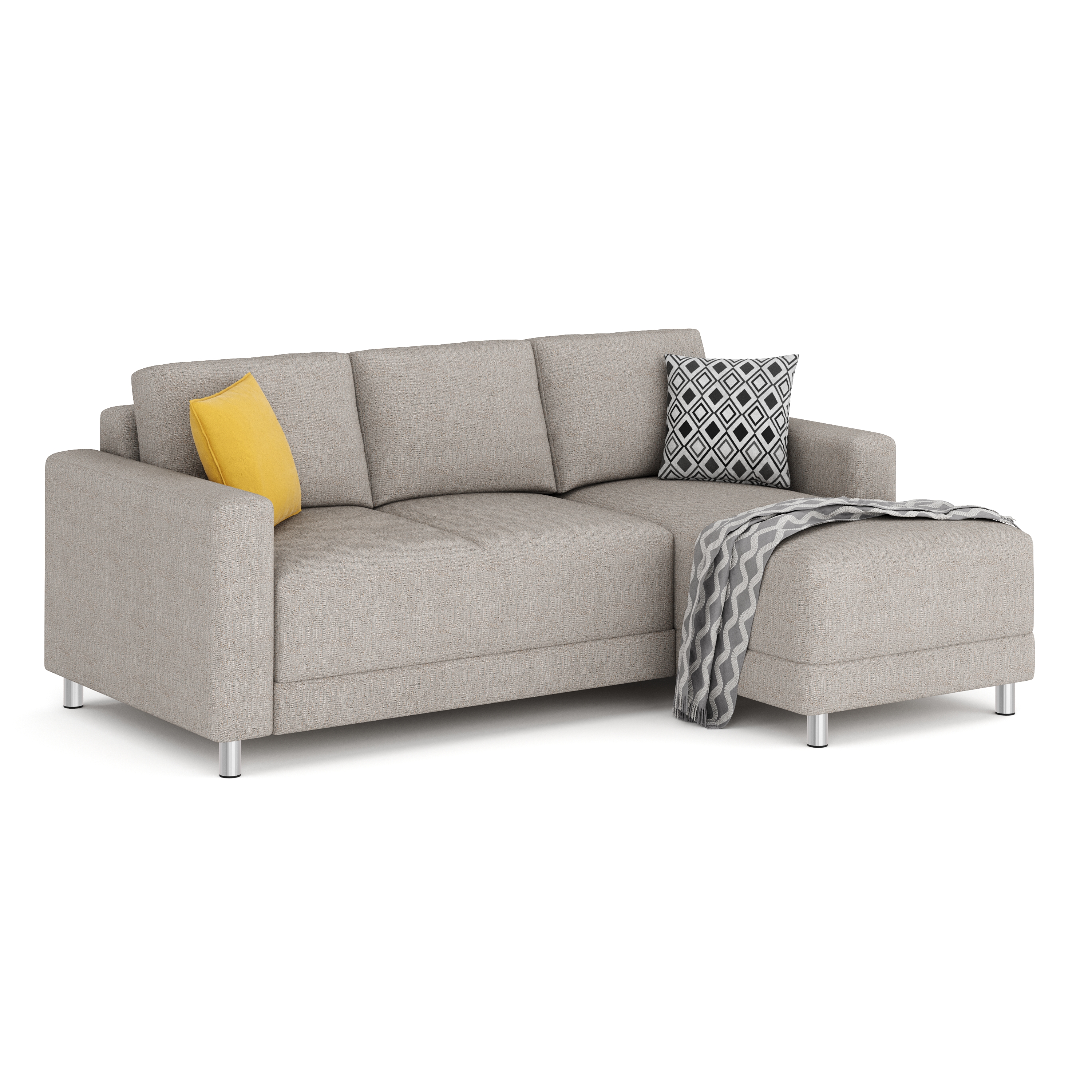 Ecksofa ERIN rechts grau/beige