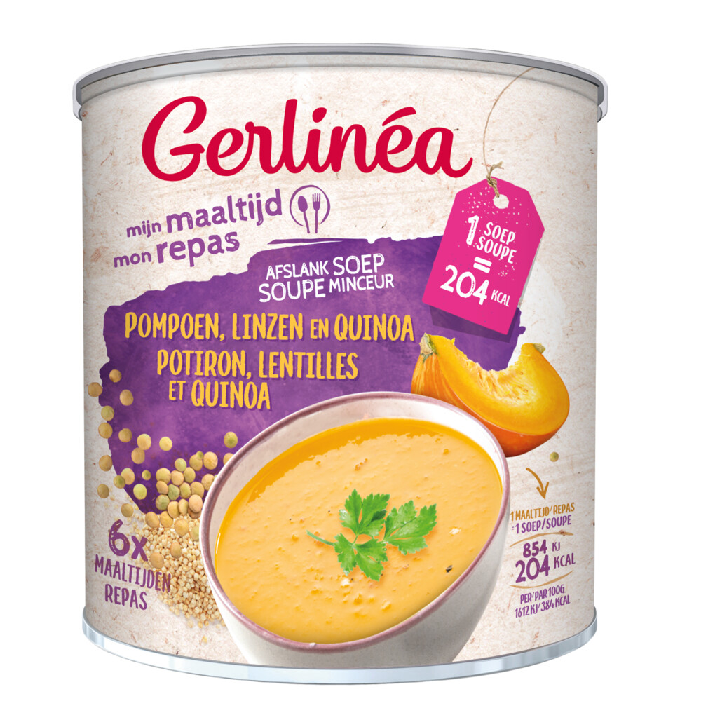 Gerlinea Maaltijdsoep Pompoen - Linzen - Quinoa318 gr