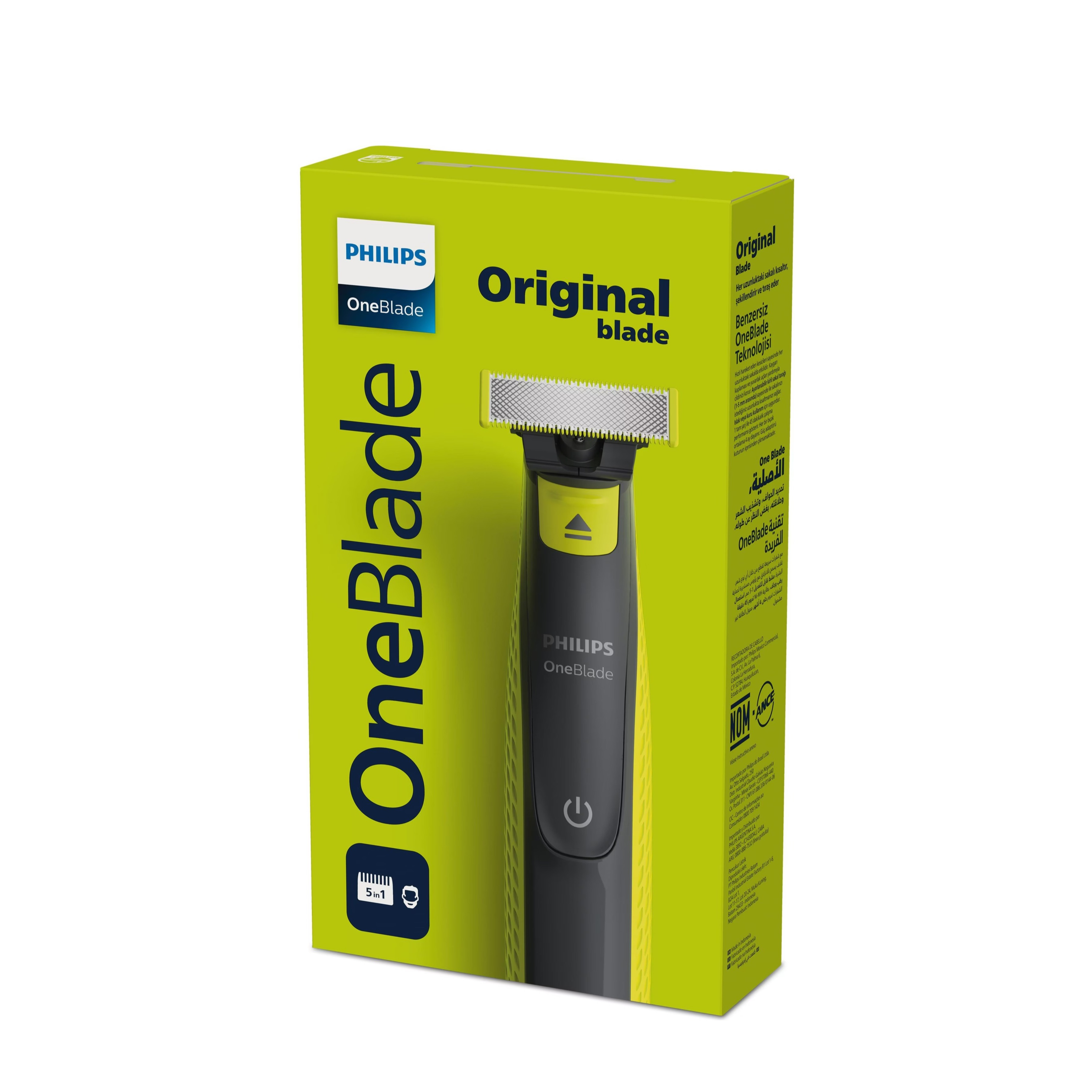 OneBlade Original Elektrischer Haarschneider Bart Trimmer Akku Rasierer (QP2724/20) - Schwarz / Grün