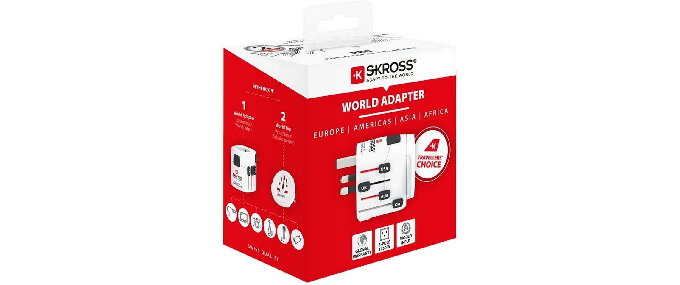 Reiseadapter Pro World 7AKraftvolle 3-polige Weltreiseadapter für Reisende aus aller Welt