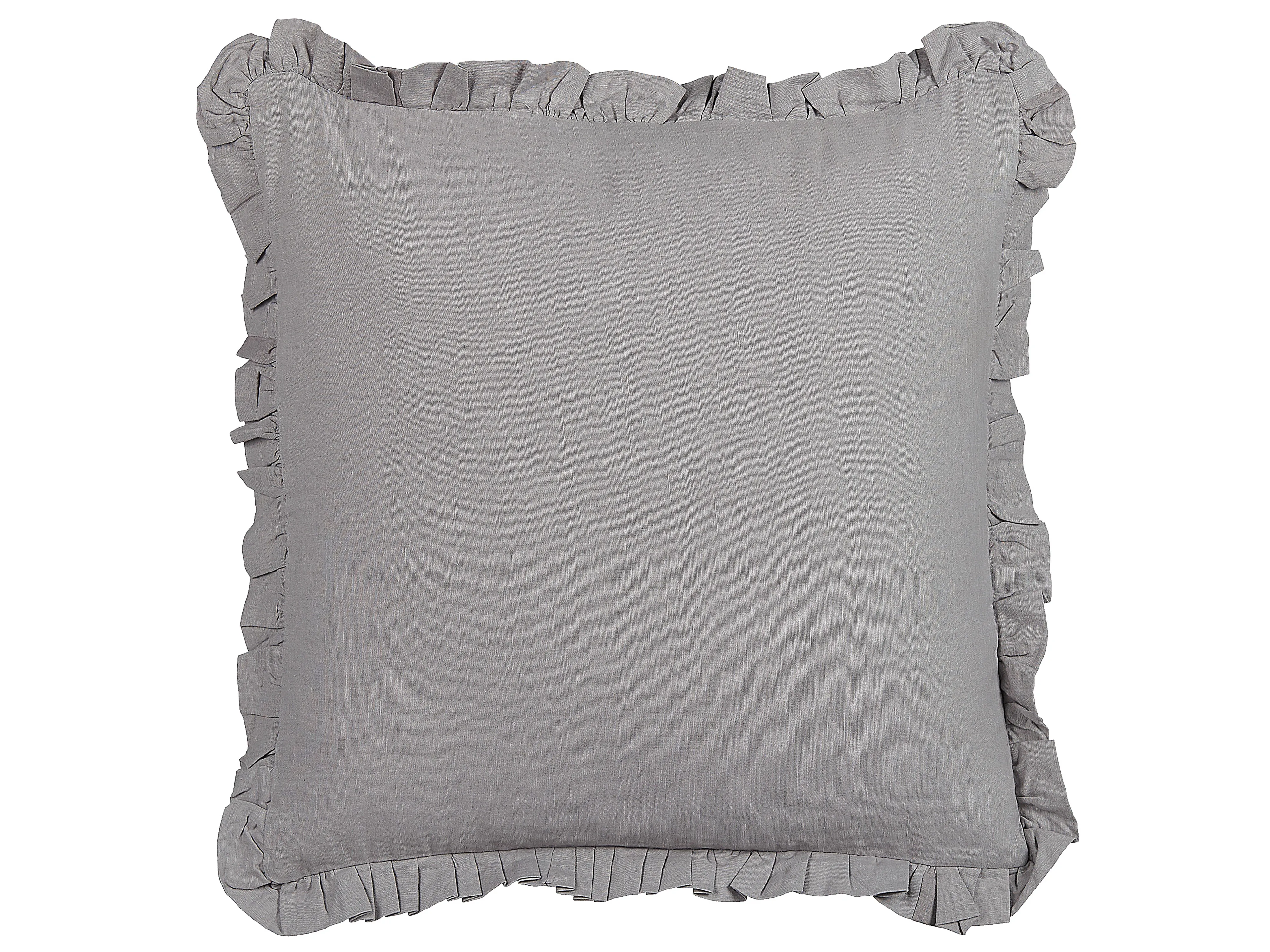 Set van 2 sierkussens GLABRA Linnen 45 x 45 cm Grijs effen