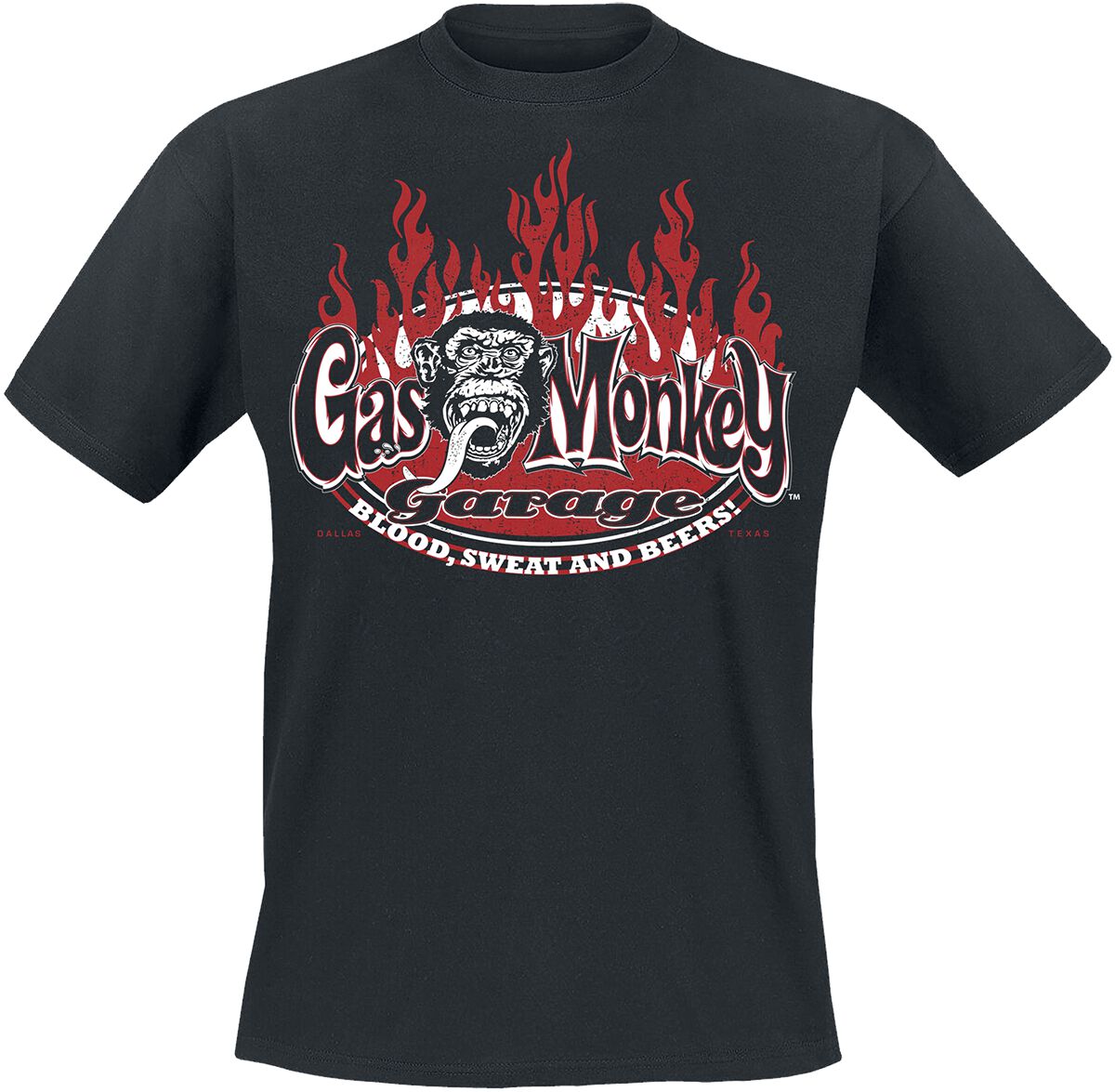 Blood, sweat and red flames  | Gas Monkey Garage T-Shirt Manches courtes