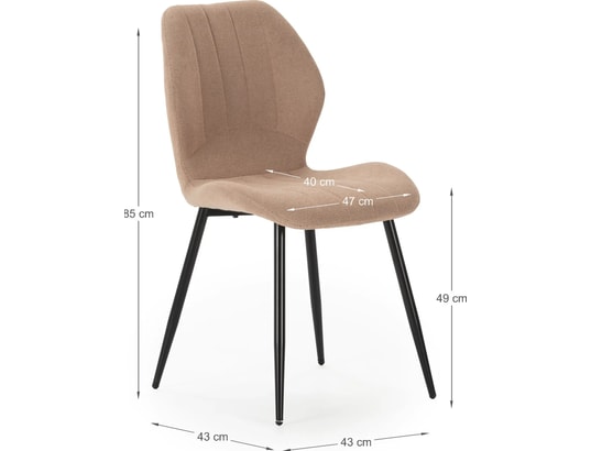 CONCEPT1 - Chaise Lot de 4 C. Milu saumon