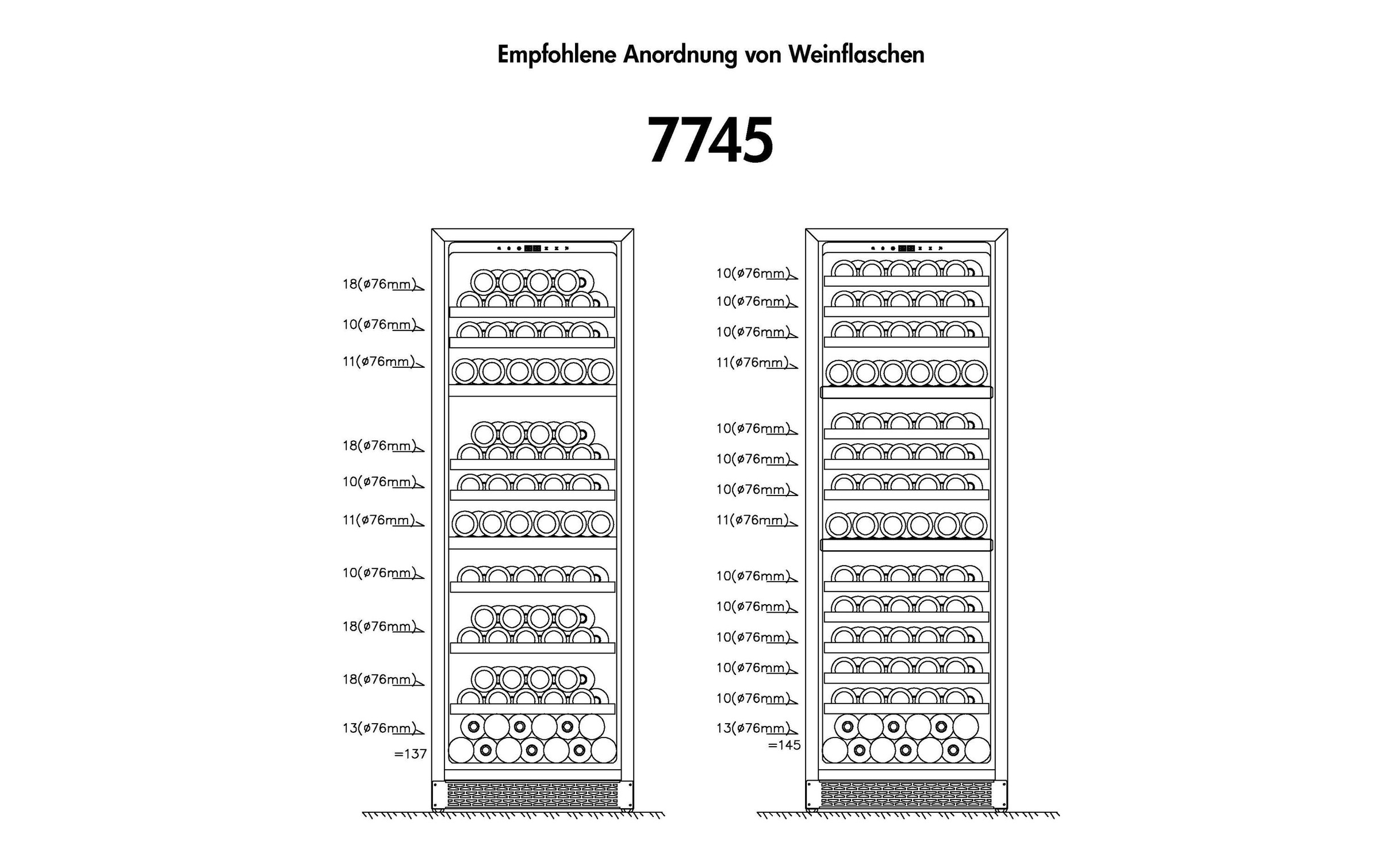 Trisa Weinkühlschrank »368ll, links« für 145 Stk. Standardflaschen á 075l Holzart: Buche (Rumänien)