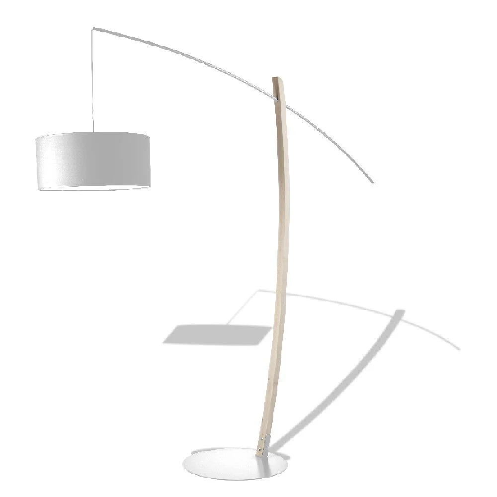 Lampadaire Doha bois et blanc